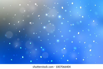 Light BLUE vector cover with beautiful snowflakes. Blurred decorative design in xmas style with snow. The pattern can be used for new year leaflets.