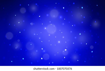 Light BLUE vector cover with beautiful snowflakes. Glitter abstract illustration with crystals of ice. New year design for your ad, poster, banner.