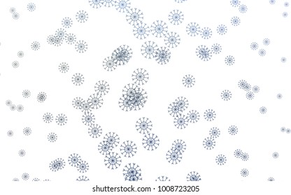 Light BLUE vector cover with beautiful snowflakes. Shining colored illustration with snow in christmas style. The pattern can be used for new year ad, booklets.