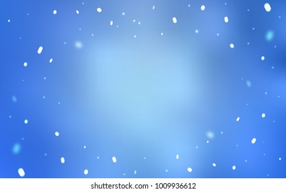 Light BLUE vector cover with beautiful snowflakes. Decorative shining illustration with snow on abstract template. The pattern can be used for year new  websites.