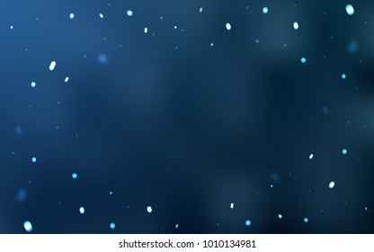 Light BLUE vector cover with beautiful snowflakes. Snow on blurred abstract background with gradient. The pattern can be used for new year leaflets.