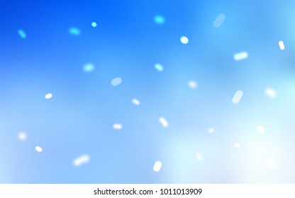 Light BLUE vector cover with beautiful snowflakes. Decorative shining illustration with snow on abstract template. The pattern can be used for new year ad, booklets.