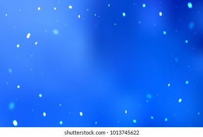 Light BLUE vector cover with beautiful snowflakes. Shining colored illustration with snow in christmas style. The template can be used as a new year background.