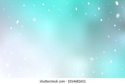 Light BLUE vector cover with beautiful snowflakes. Modern geometrical abstract illustration with crystals of ice. The pattern can be used for new year ad, booklets.