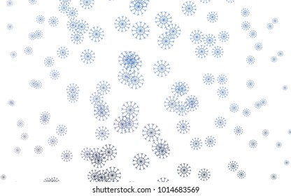 Light BLUE vector cover with beautiful snowflakes. Modern geometrical abstract illustration with crystals of ice. The pattern can be used for new year leaflets.