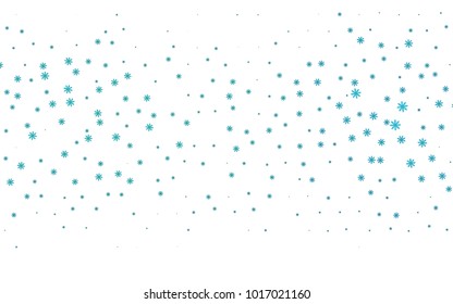 Light BLUE vector cover with beautiful snowflakes. Blurred decorative design in xmas style with snow. The pattern can be used for new year ad, booklets.