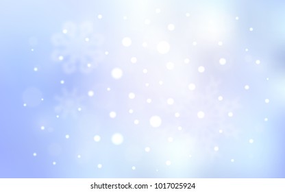 Light BLUE vector cover with beautiful snowflakes. Glitter abstract illustration with crystals of ice. The pattern can be used for new year leaflets.