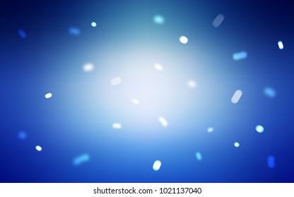 Light BLUE vector cover with beautiful snowflakes. Snow on blurred abstract background with gradient. The pattern can be used for new year ad, booklets.