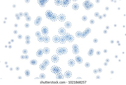 Light BLUE vector cover with beautiful snowflakes. Shining colored illustration with snow in christmas style. The pattern can be used for year new  websites.
