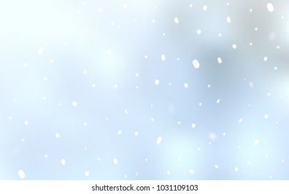 Light BLUE vector cover with beautiful snowflakes. Blurred decorative design in xmas style with snow. The pattern can be used for new year leaflets.