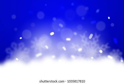 Light BLUE vector cover with beautiful snowflakes. Shining colored illustration with snow in christmas style. New year design for your business advert.
