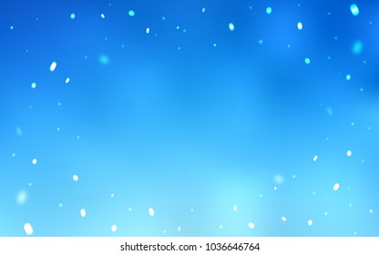 Light BLUE vector cover with beautiful snowflakes. Blurred decorative design in xmas style with snow. The pattern can be used for new year ad, booklets.