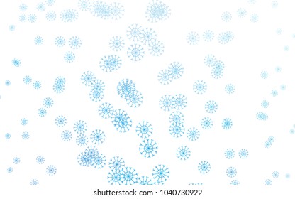 Light BLUE vector cover with beautiful snowflakes. Shining colored illustration with snow in christmas style. The pattern can be used for new year ad, booklets.