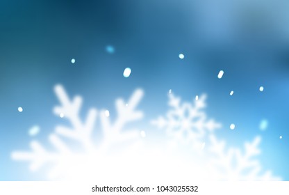 Light BLUE vector cover with beautiful snowflakes. Modern geometrical abstract illustration with crystals of ice. The pattern can be used for year new  websites.