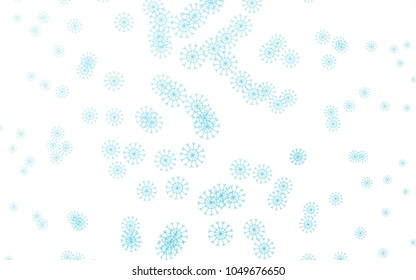 Light BLUE vector cover with beautiful snowflakes. Decorative shining illustration with snow on abstract template. The pattern can be used for new year leaflets.