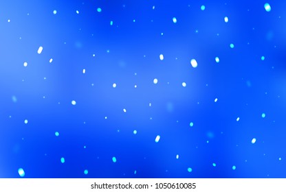 Light BLUE vector cover with beautiful snowflakes. Glitter abstract illustration with crystals of ice. The pattern can be used for year new  websites.