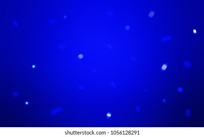 Light BLUE vector cover with beautiful snowflakes. Decorative shining illustration with snow on abstract template. New year design for your business advert.
