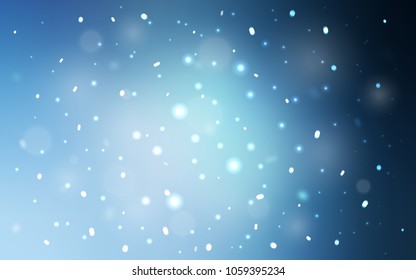 Light BLUE vector cover with beautiful snowflakes. Modern geometrical abstract illustration with crystals of ice. New year design for your business advert.