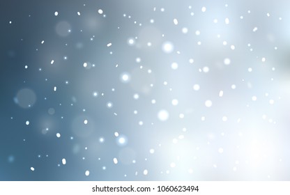 Light BLUE vector cover with beautiful snowflakes. Glitter abstract illustration with crystals of ice. New year design for your ad, poster, banner.