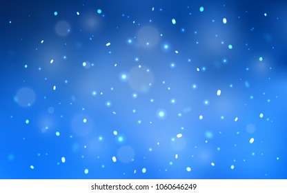 Light BLUE vector cover with beautiful snowflakes. Glitter abstract illustration with crystals of ice. The pattern can be used for new year leaflets.