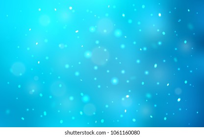 Light BLUE vector cover with beautiful snowflakes. Decorative shining illustration with snow on abstract template. The pattern can be used for new year ad, booklets.