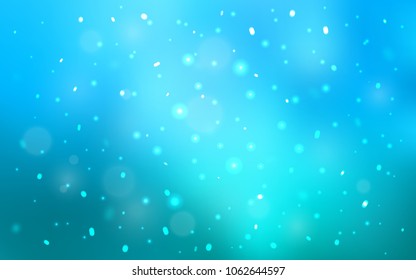 Light BLUE vector cover with beautiful snowflakes. Glitter abstract illustration with crystals of ice. The pattern can be used for new year leaflets.