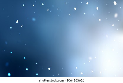 Light BLUE vector cover with beautiful snowflakes. Decorative shining illustration with snow on abstract template. The pattern can be used for new year leaflets.