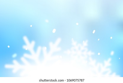 Light BLUE vector cover with beautiful snowflakes. Decorative shining illustration with snow on abstract template. The pattern can be used for year new  websites.