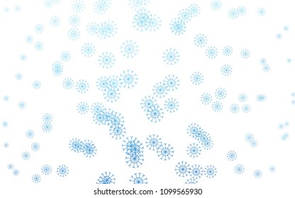 Light BLUE vector cover with beautiful snowflakes. Decorative shining illustration with snow on abstract template. New year design for your ad, poster, banner.
