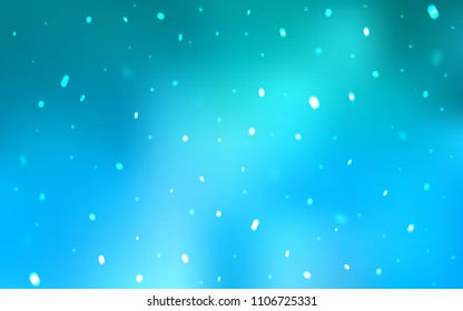 Light BLUE vector cover with beautiful snowflakes. Glitter abstract illustration with crystals of ice. The pattern can be used for new year leaflets.