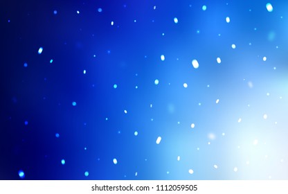 Light BLUE vector cover with beautiful snowflakes. Modern geometrical abstract illustration with crystals of ice. The pattern can be used for new year leaflets.
