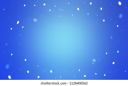 Light BLUE vector cover with beautiful snowflakes. Decorative shining illustration with snow on abstract template. New year design for your business advert.
