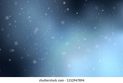 Light BLUE vector cover with beautiful snowflakes. Modern geometrical abstract illustration with crystals of ice. New year design for your business advert.