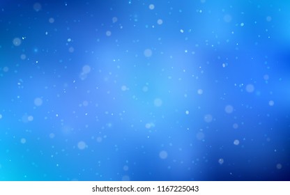 Light BLUE vector cover with beautiful snowflakes. Decorative shining illustration with snow on abstract template. The template can be used as a new year background.