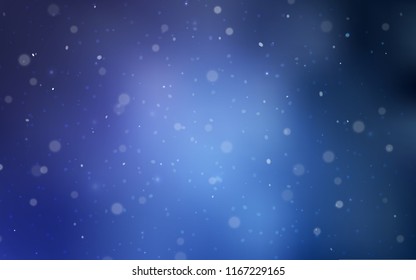 Light BLUE vector cover with beautiful snowflakes. Shining colored illustration with snow in christmas style. The template can be used as a new year background.