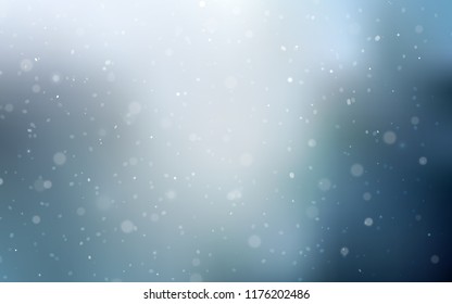Light BLUE vector cover with beautiful snowflakes. Glitter abstract illustration with crystals of ice. The pattern can be used for new year ad, booklets.