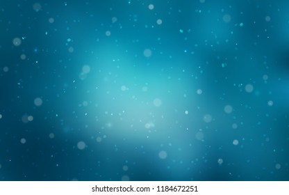 Light BLUE vector cover with beautiful snowflakes. Modern geometrical abstract illustration with crystals of ice. The pattern can be used for new year ad, booklets.