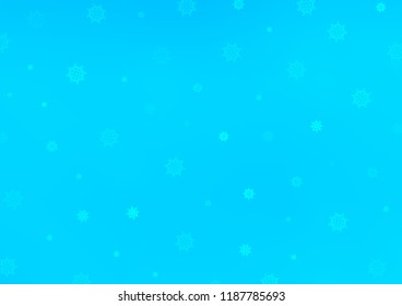 Light BLUE vector cover with beautiful snowflakes. Decorative shining illustration with snow on abstract template. New year design for your business advert.