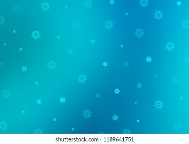 Light BLUE vector cover with beautiful snowflakes. Glitter abstract illustration with crystals of ice. The pattern can be used for new year leaflets.