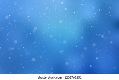 Light BLUE vector cover with beautiful snowflakes. Modern geometrical abstract illustration with crystals of ice. New year design for your business advert.