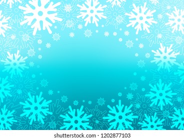Light BLUE vector cover with beautiful snowflakes. Shining colored illustration with snow in christmas style. The pattern can be used for new year ad, booklets.
