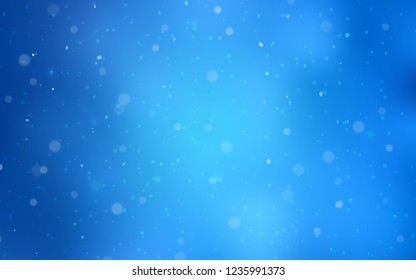 Light BLUE vector cover with beautiful snowflakes. Shining colored illustration with snow in christmas style. The pattern can be used for new year leaflets.