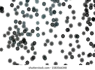 Light BLUE vector cover with beautiful snowflakes. Glitter abstract illustration with crystals of ice. The template can be used as a new year background.