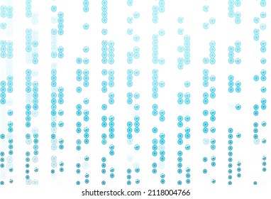 Light BLUE vector cover with beautiful snowflakes. Glitter abstract illustration with crystals of ice. The pattern can be used for new year ad, booklets.