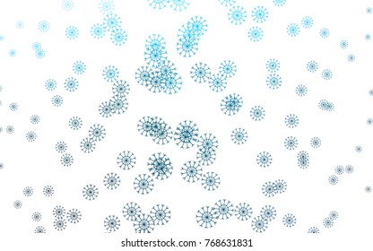 Light BLUE vector cover with beautiful snowflakes. Glitter abstract illustration with crystals of ice. The pattern can be used for year new  websites.