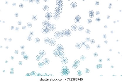 Light BLUE vector cover with beautiful snowflakes. Shining colored illustration with snow in christmas style. New year design for your ad, poster, banner.