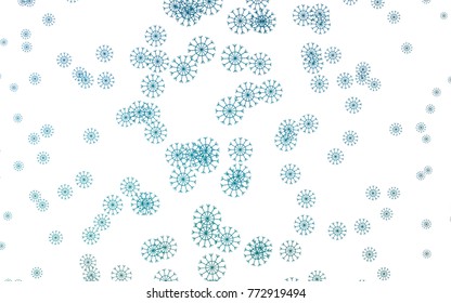 Light BLUE vector cover with beautiful snowflakes. Modern geometrical abstract illustration with crystals of ice. The pattern can be used for new year ad, booklets.
