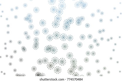 Light BLUE vector cover with beautiful snowflakes. Glitter abstract illustration with crystals of ice. The pattern can be used for year new  websites.