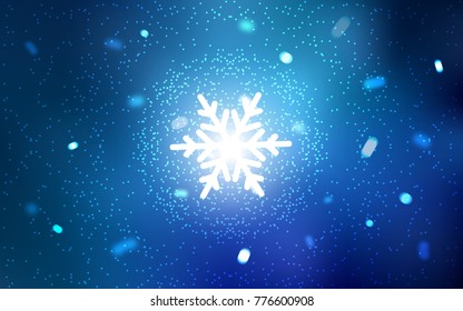 Light BLUE vector cover with beautiful snowflakes. Glitter abstract illustration with crystals of ice. The pattern can be used for new year ad, booklets.