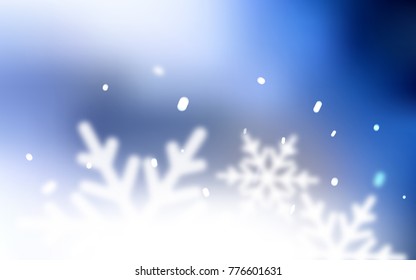 Light BLUE vector cover with beautiful snowflakes. Modern geometrical abstract illustration with crystals of ice. The pattern can be used for new year leaflets.